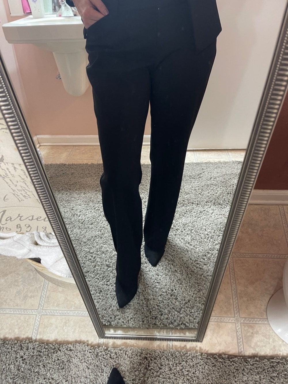 Express Black Women's Tailored editor barely boot Trousers size 6 Short.